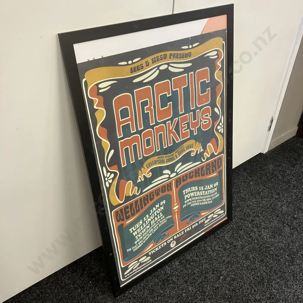 Artic Monkeys New Zealand Tour 2009 Framed Poster. 95 x 65cm Image 1++