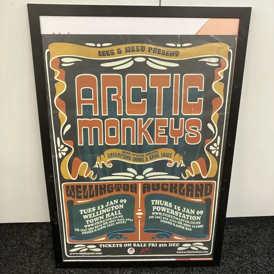 Artic Monkeys New Zealand Tour 2009 Framed Poster. 95 x 65cm