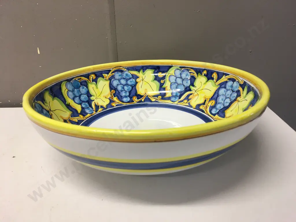 Italian Bowl - 'La Maiolicd' Freemantle Australia. 11 x 34cm Image 1++