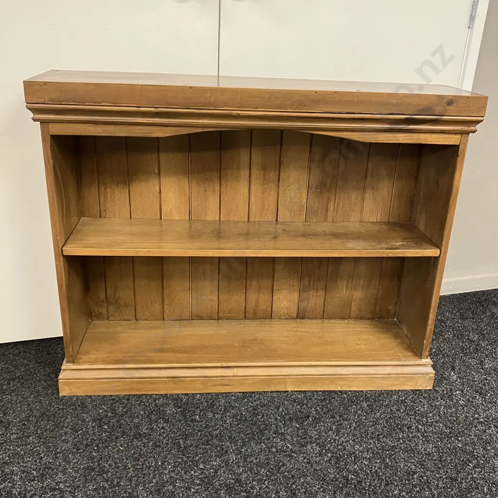 Wooden Bookcase, Single Adjustable Shelf, T&G Back. H82 W104 D25cm Image 1++