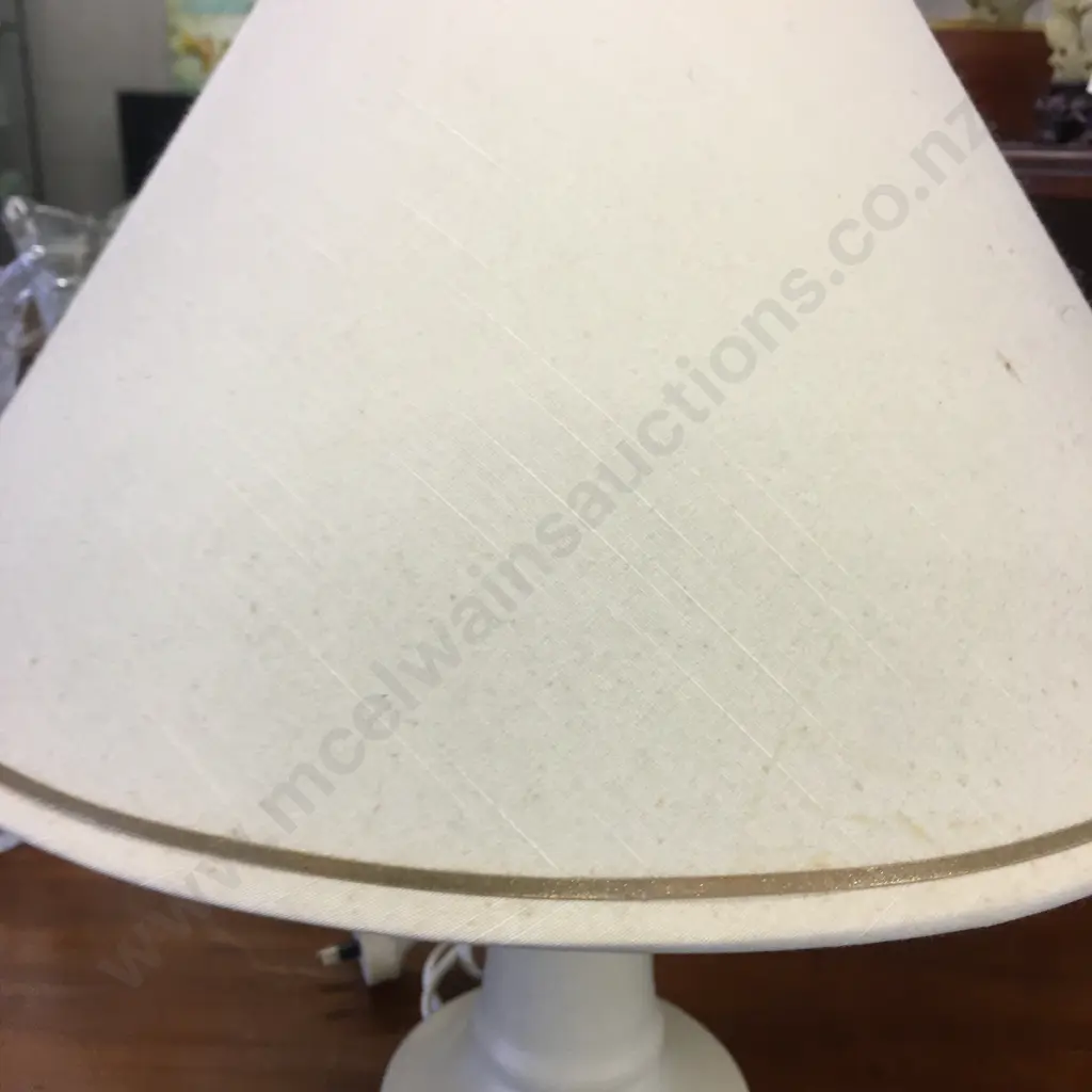 IBEX Table Lamp Cream Ceramic Base With Cream Shade H41cm. Image 1++