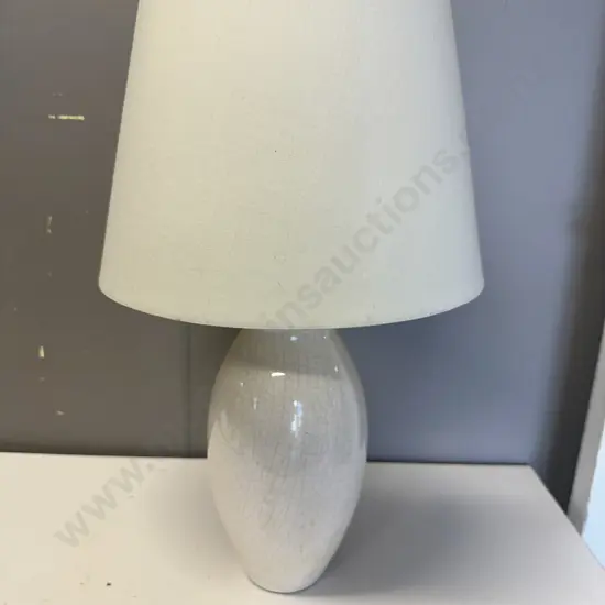 Cream Crazed Look Ceramic Table Lamp & Cream Shade