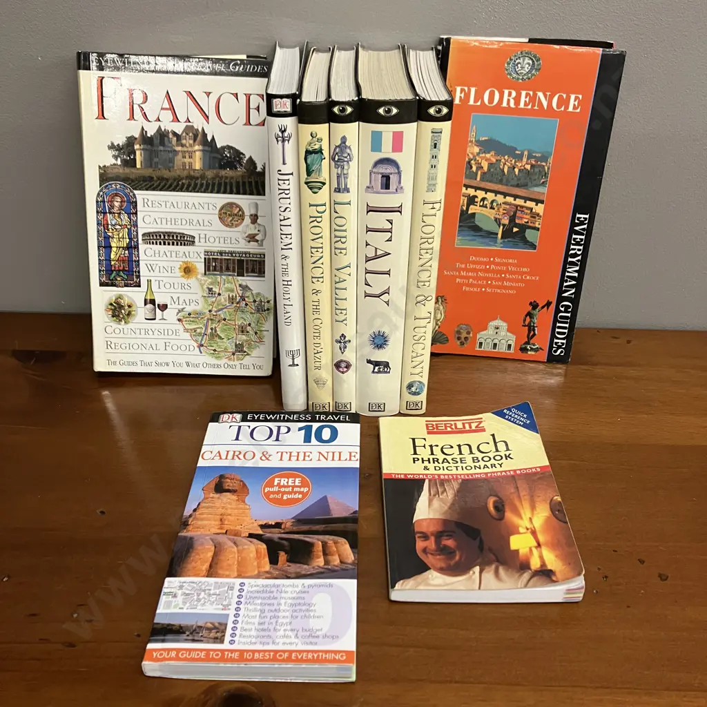 DK Eyewitness Travel Guides x 7, Florence Everyman Guides, French Phrase Book Image 1++