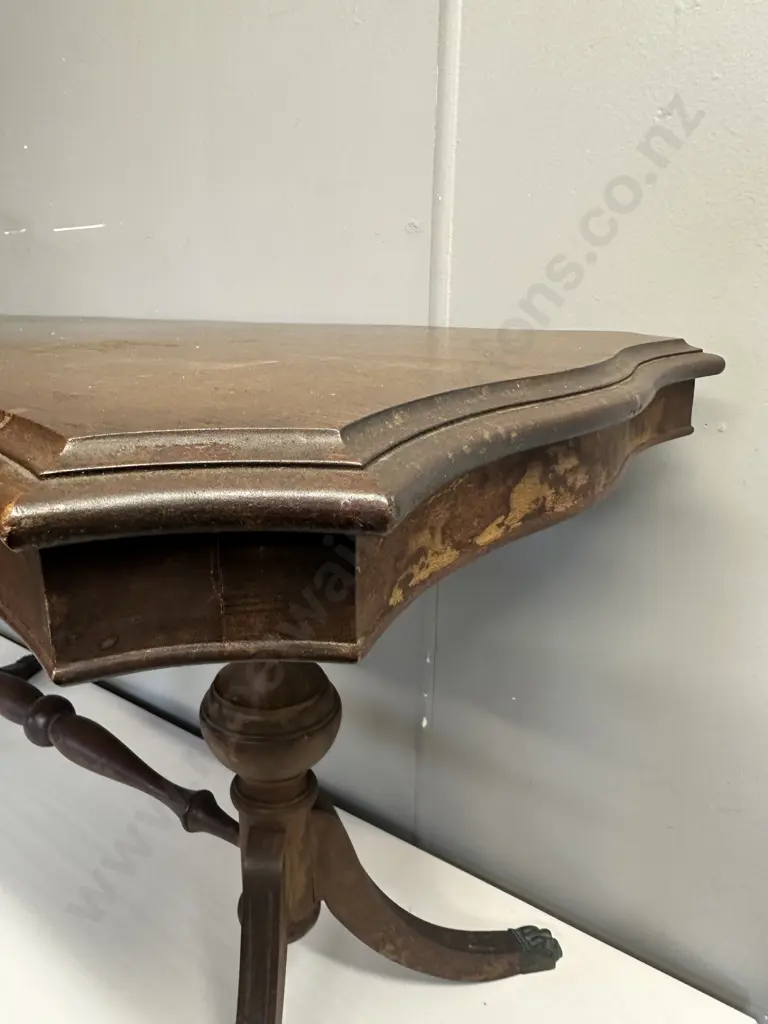 Vintage Mahogany Coffee Table With Stretcher & Brass Claw Feet  Image 1++
