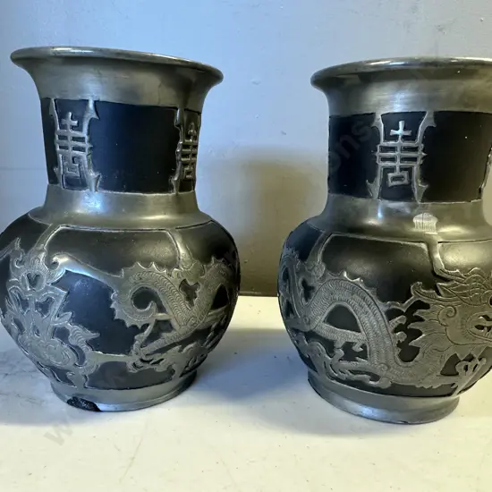 Pair of Dragon Pots. H13cm