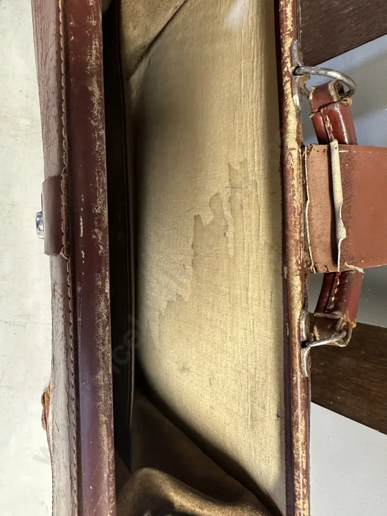 Vintage Briefcase (As Found) & Oak Picture Frame 76 x 38cm Image 1++