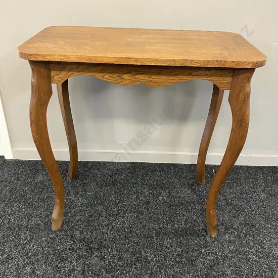 Mid Century Oak Side Table. H68 W69 D37cm
