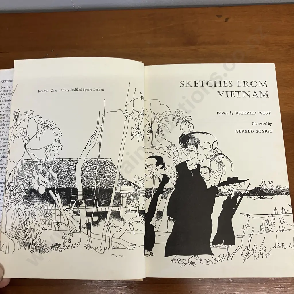 Sketches from Vietnam by Richard West, 1968 First Edition Hardcover & Dust Jacket, Ho Chi Minh by Jean Lacouture Image 1++