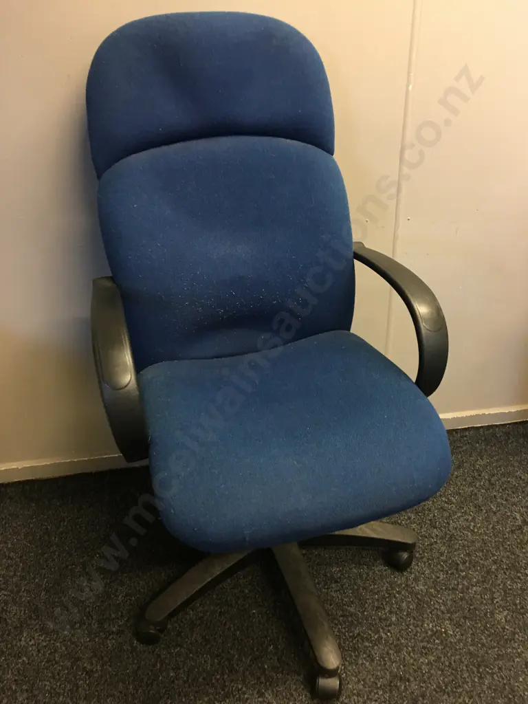 Executive Blue Gas Lift Chair Double Lever Armed  Image 1++