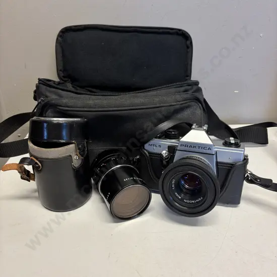 Vintage Praktica MTL5 Camera with Pentacon Lens, Bag etc