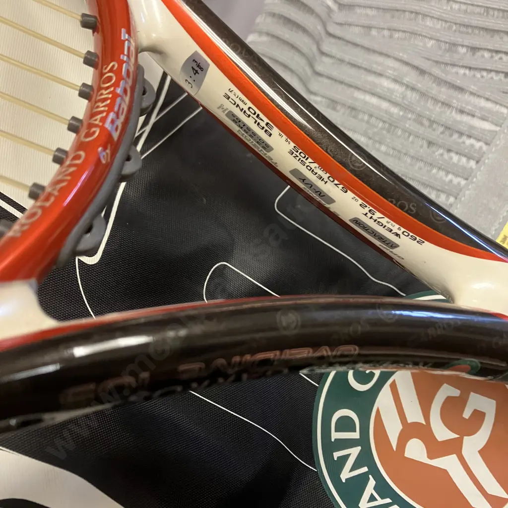 Babolat Over Drive 105 French Open Tennis Racquet & Cover, Weight belt and Skellerup Size 7 Gumboots Image 1++