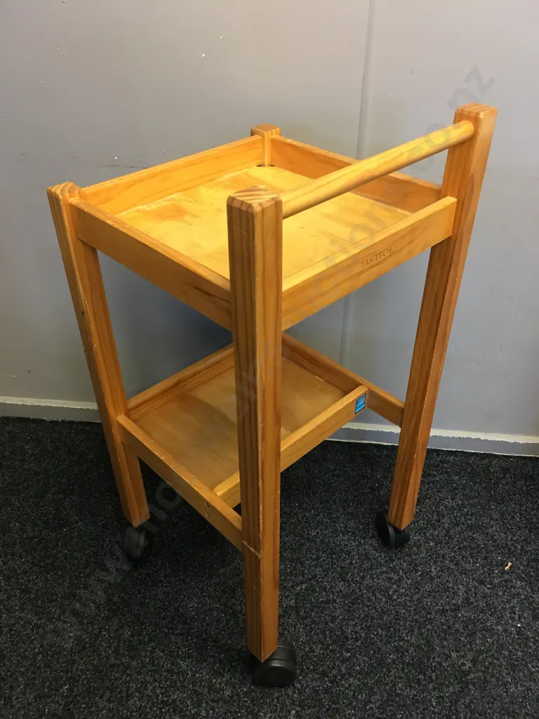 Wooden Mobile 2 Tier Trolley H91,W44cm.  Image 1++