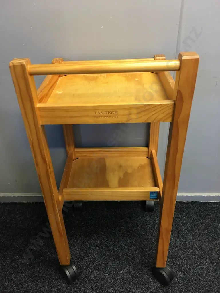 Wooden Mobile 2 Tier Trolley H91,W44cm.  Image 1++