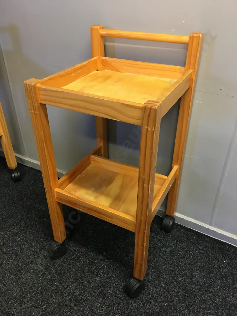Wooden Mobile 2 Tier Trolley H91,W44cm.  Image 1++