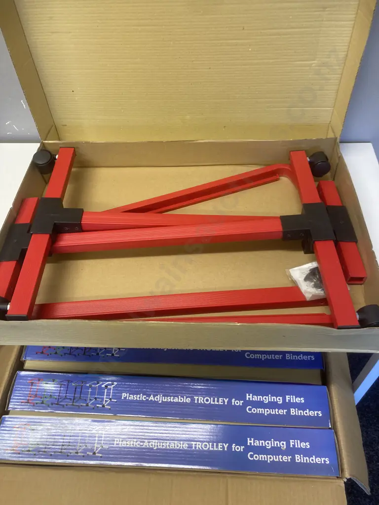Four x Data Zone Plastic- Adjustable Trolley For Computer Binders Image 1++