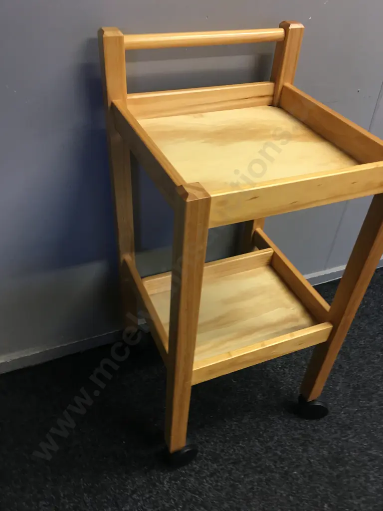 Wooden Mobile 2 Tier Trolley H91,W44cm.  Image 1++