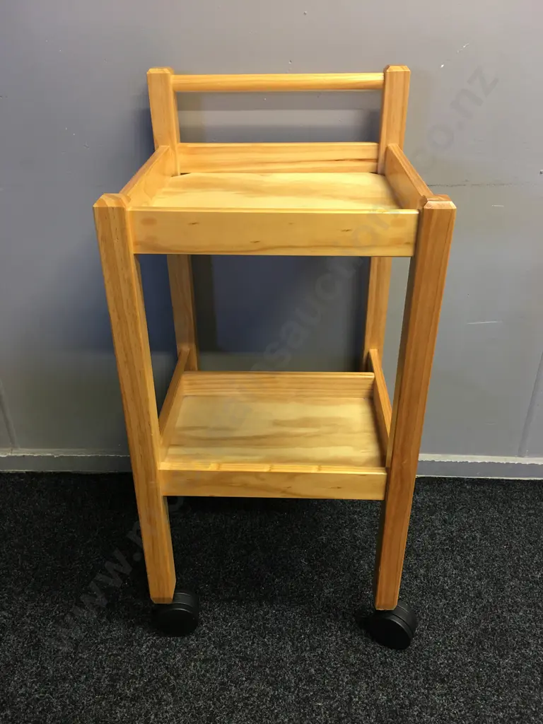 Wooden Mobile 2 Tier Trolley H91,W44cm.  Image 1++