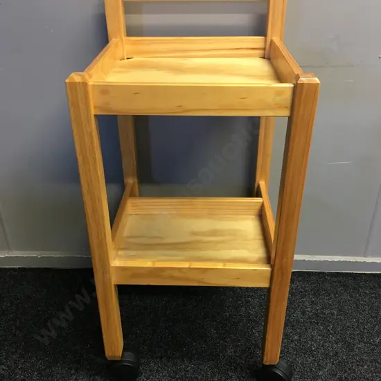 Wooden Mobile 2 Tier Trolley H91,W44cm. 