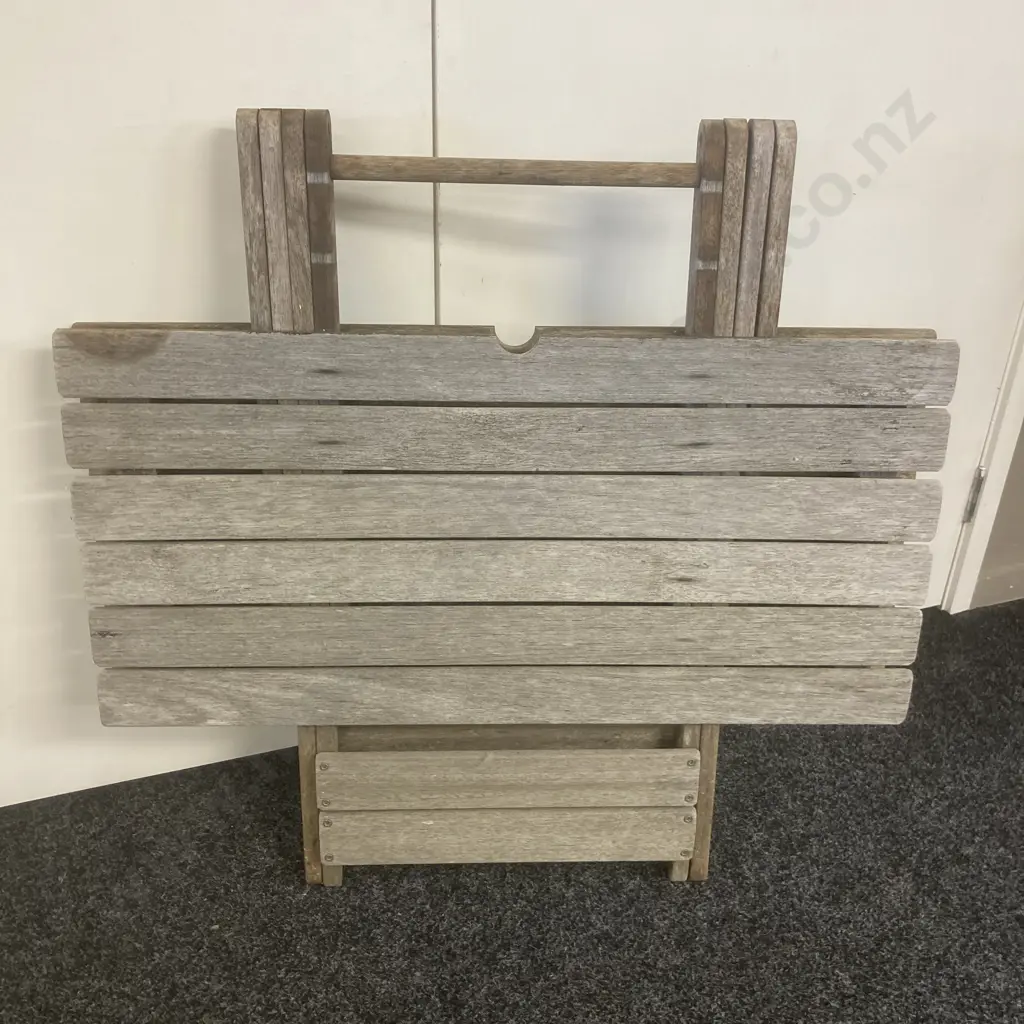 Vintage Wooden Folding Table. H74 W83.5 D85.5cm Image 1++