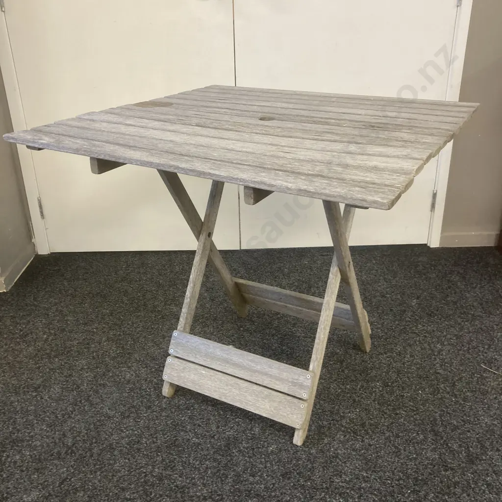 Vintage Wooden Folding Table. H74 W83.5 D85.5cm Image 1++