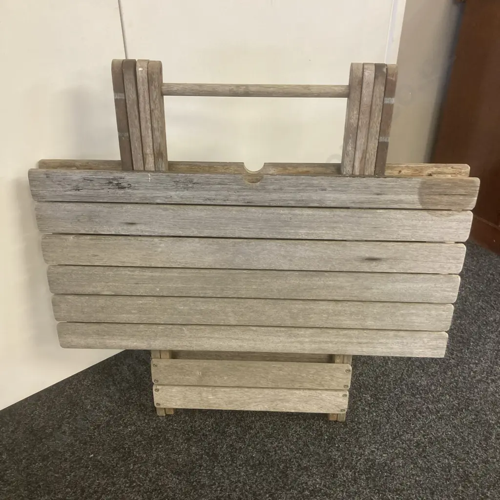 Vintage Wooden Folding Table. H74 W83.5 D85.5cm Image 1++