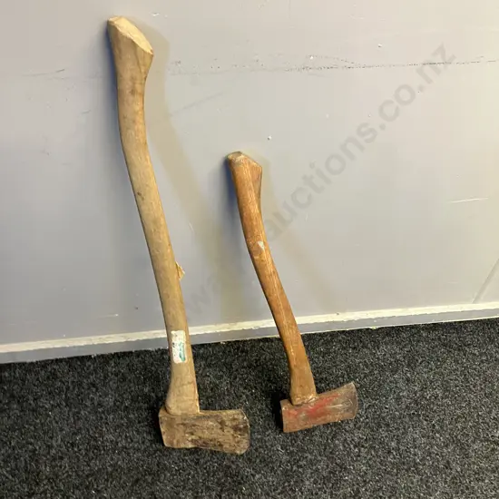 Pair of Wooden Handled Axes