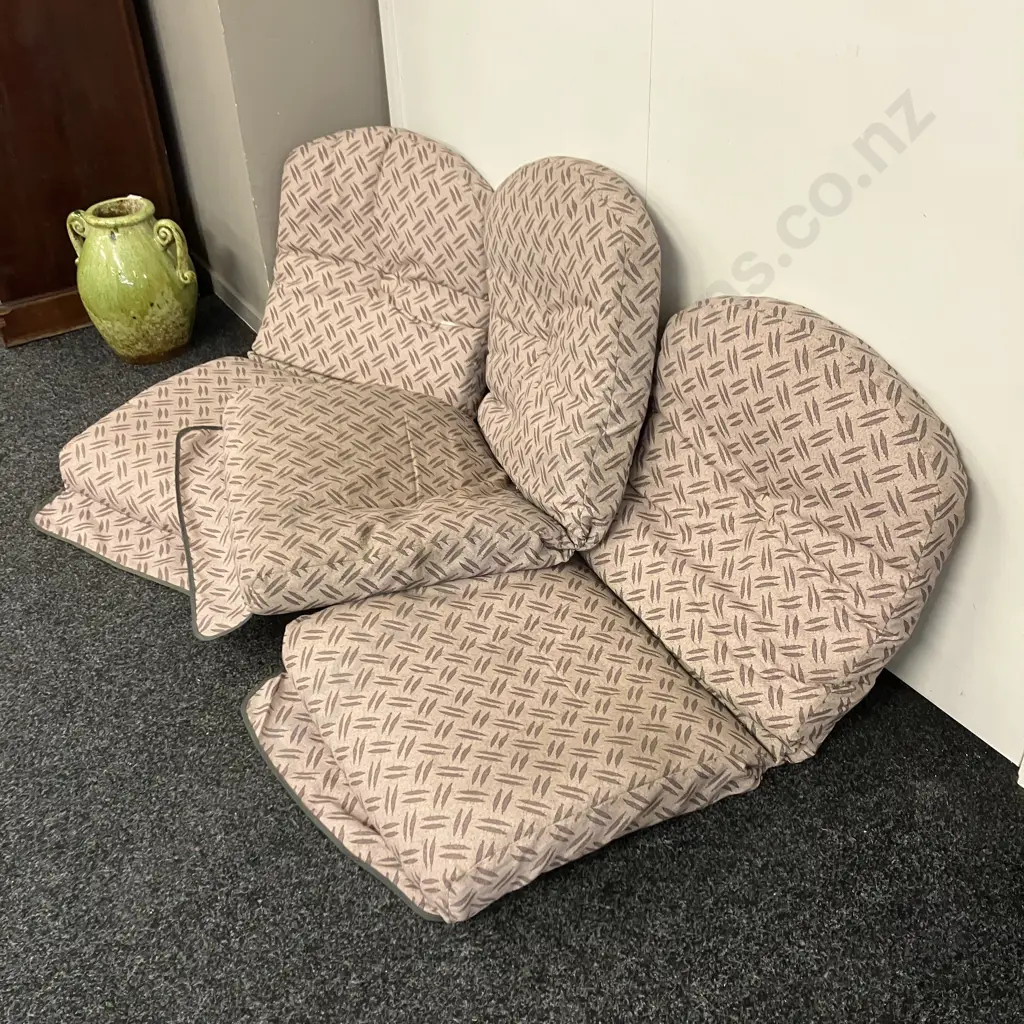 Set of Three Patio Chair Squabs, Sand & Black Colours Image 1++