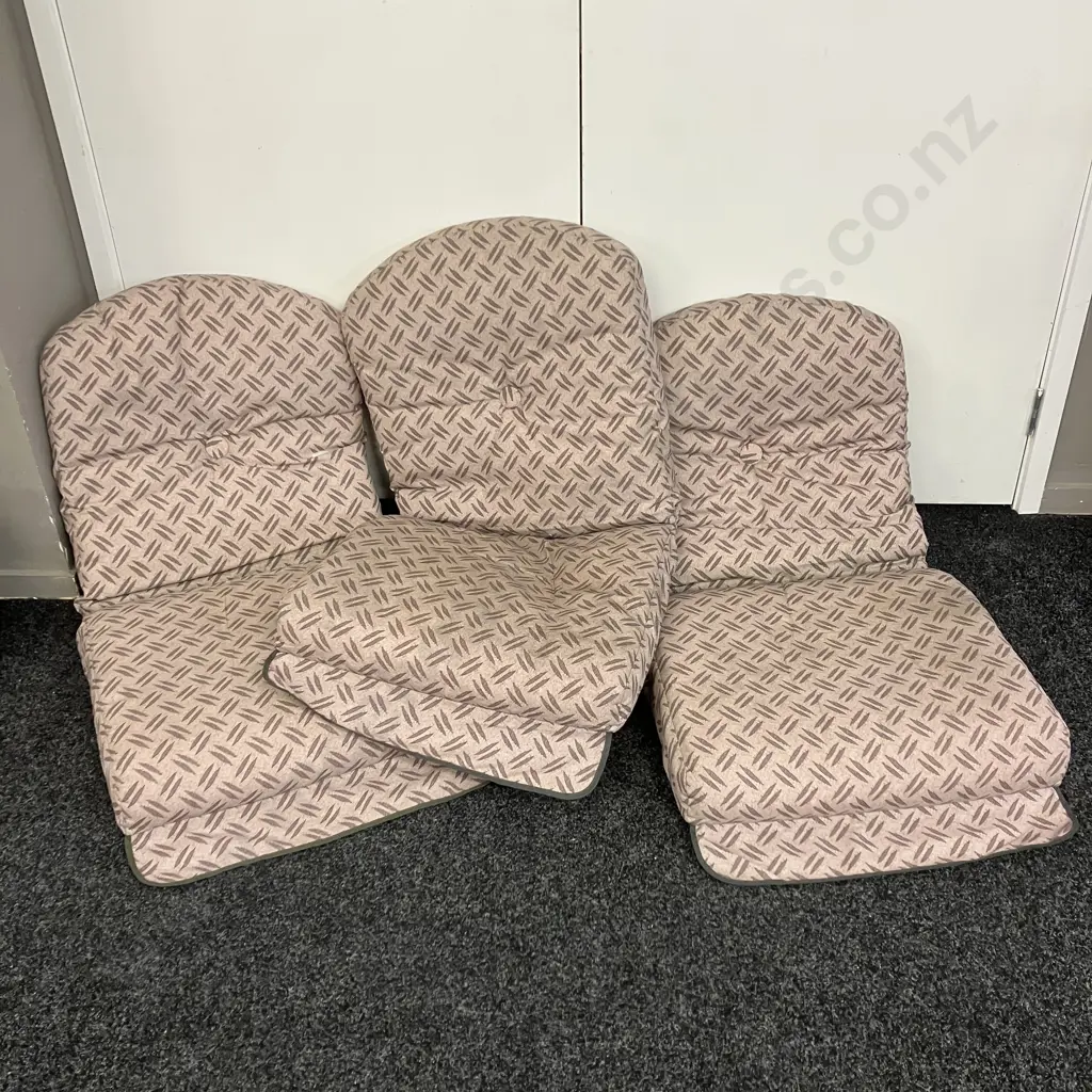 Set of Three Patio Chair Squabs, Sand & Black Colours Image 1++
