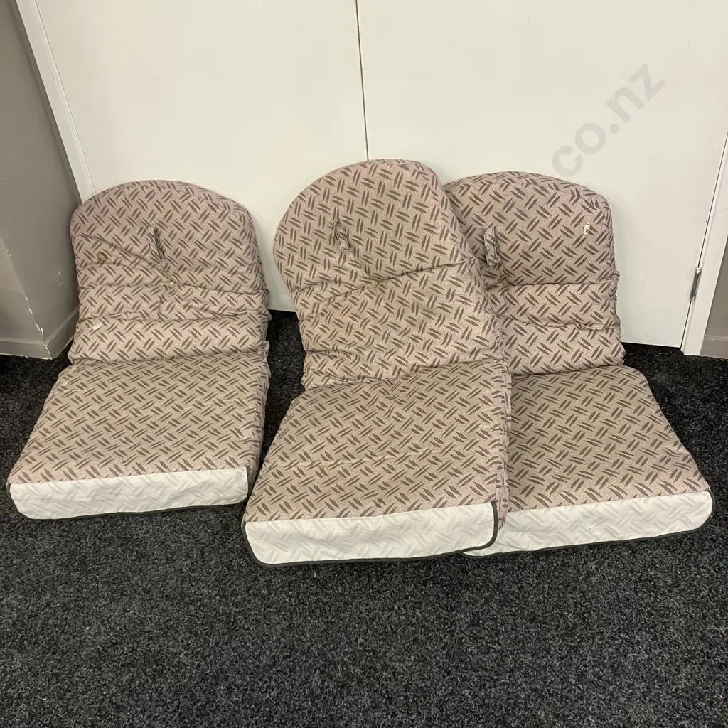 Set of Three Patio Chair Squabs, Sand & Black Colours Image 1++