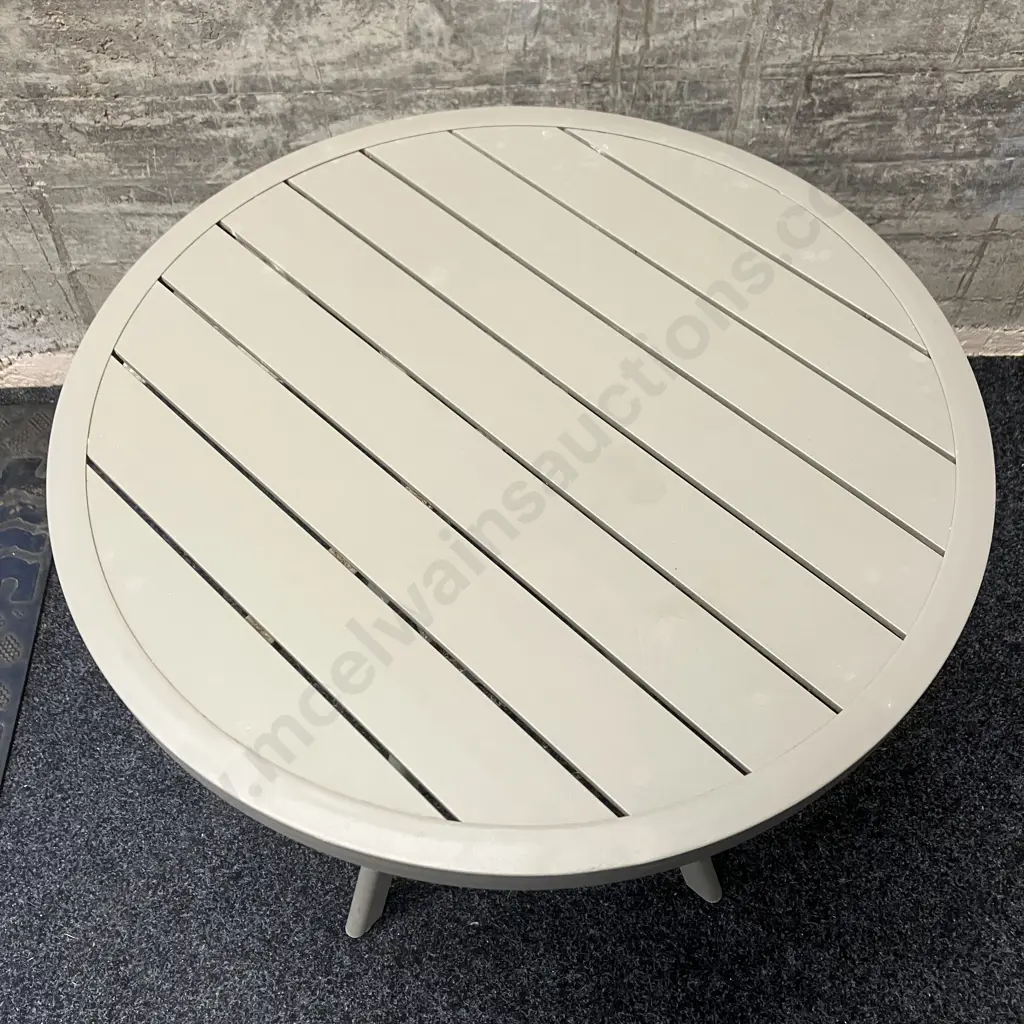 Grey Aluminium Round Topped Table. 71 x 72cm Image 1++