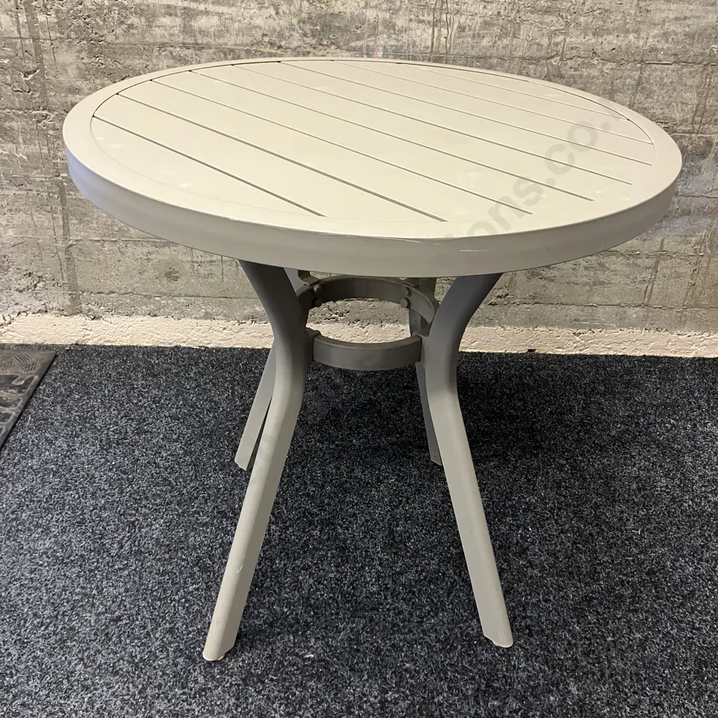 Grey Aluminium Round Topped Table. 71 x 72cm Image 1++