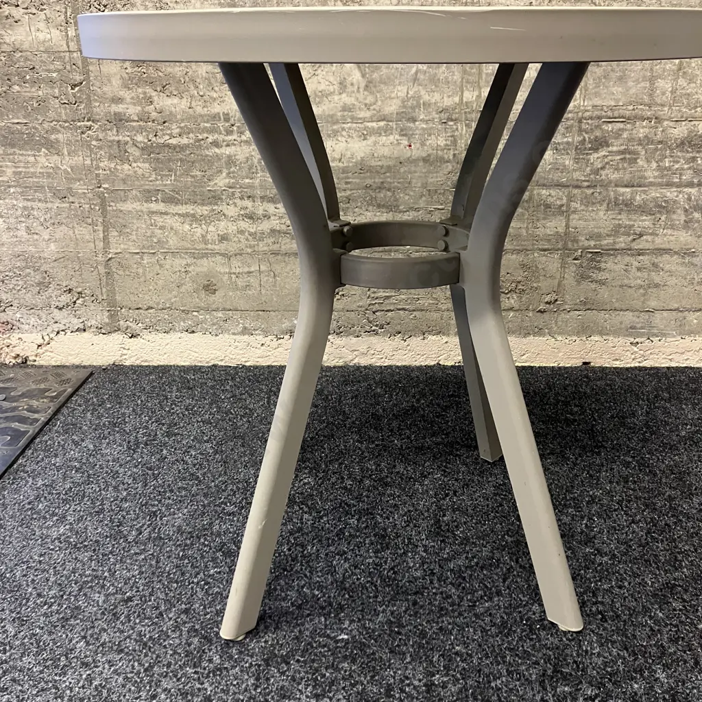 Grey Aluminium Round Topped Table. 71 x 72cm Image 1++