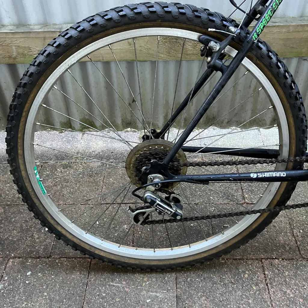 Titan Raider Bike - 18 Speed S/S, Black With Purple & Green Colours Image 1++