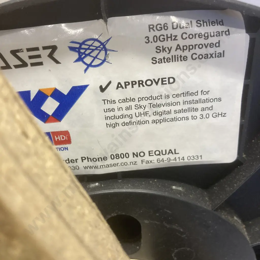 RG6 Dual Shield 3.0GHz Coreguard SKY Approved Satellite Coaxial On Wooden Reel Image 1++