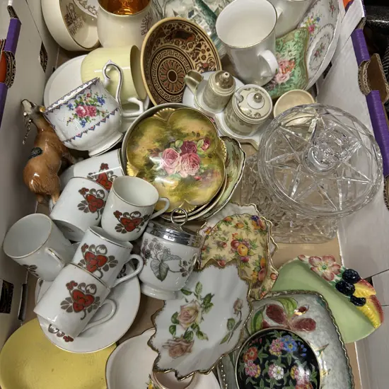 Box Lot - China & Crystal Items (Some AF)