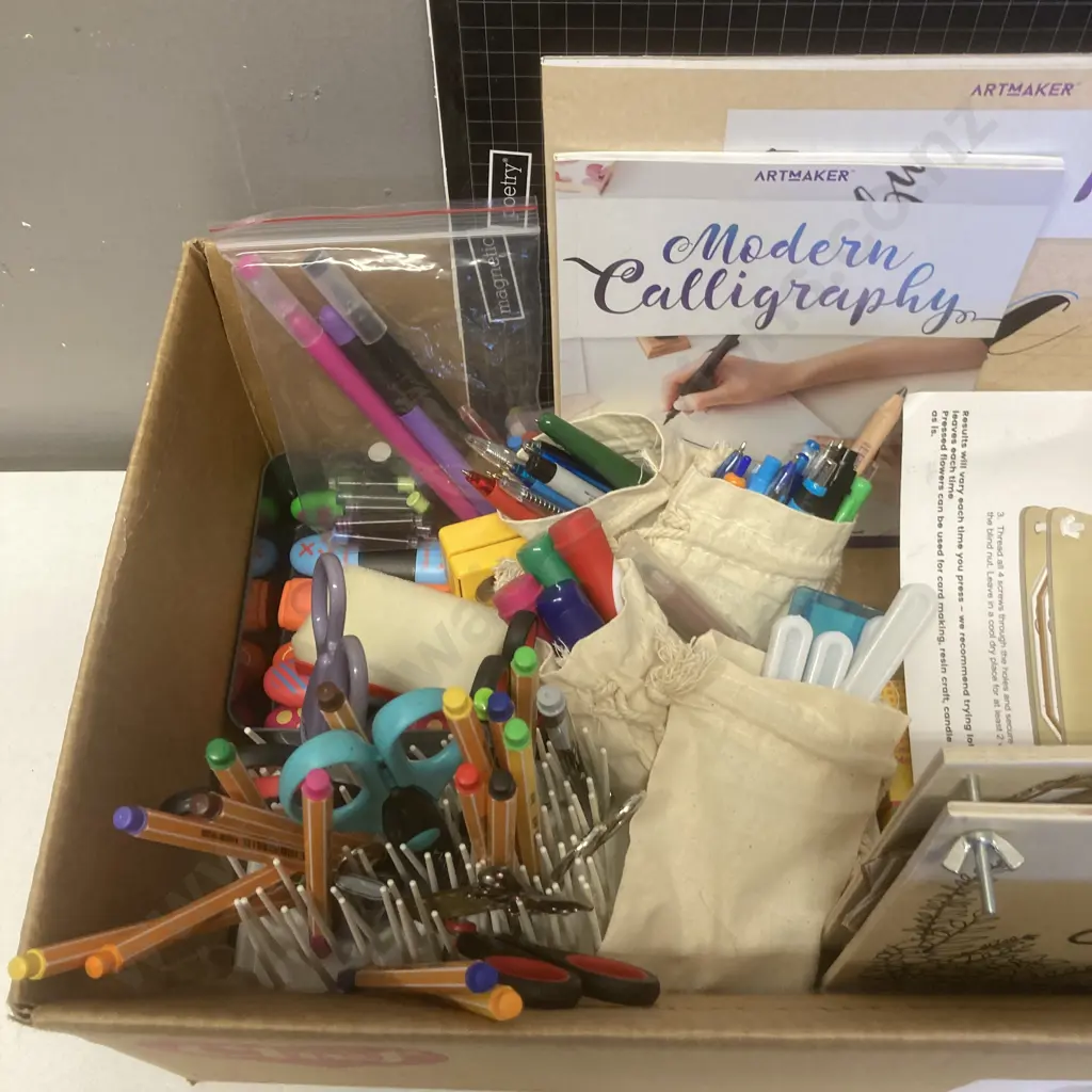 Box Lot Stationery Items, Paper Making Kit Etc Image 1++