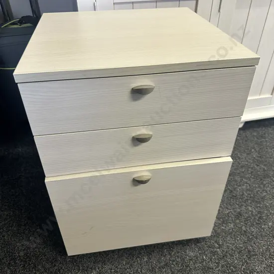Cream Oak Look 3 Drawer Filing Cabinet H63,W47,D46cm.