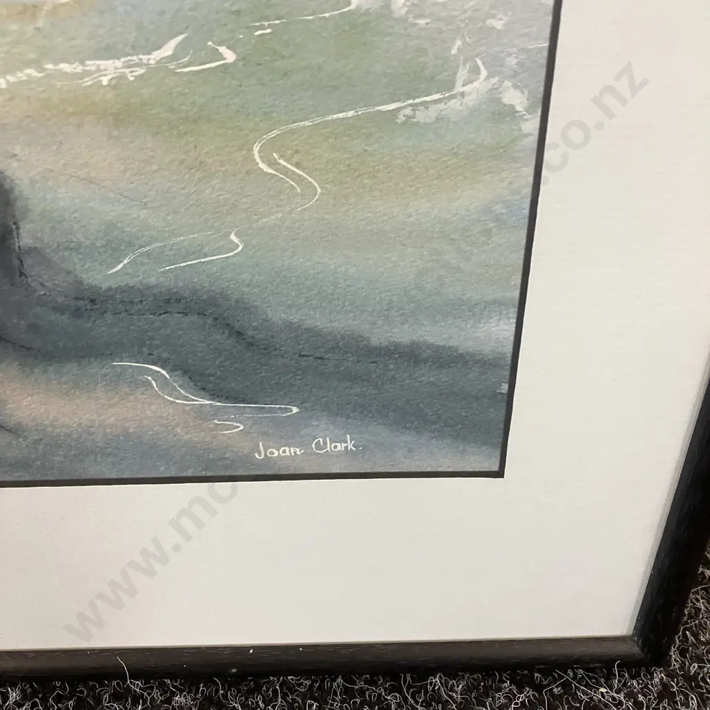 Joan Clark Framed Watercolour Seagulls On A Beach. 53 x 69cm Image 1++