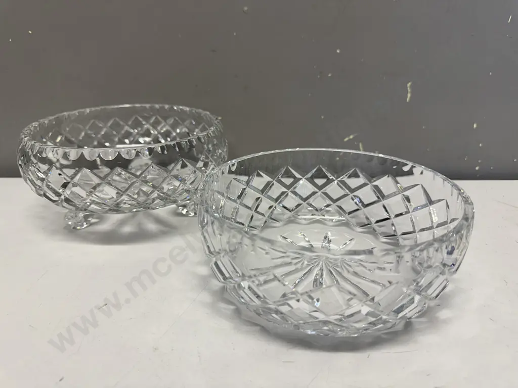 Vintage Crystal Bowls Including Tri Footed Image 1++