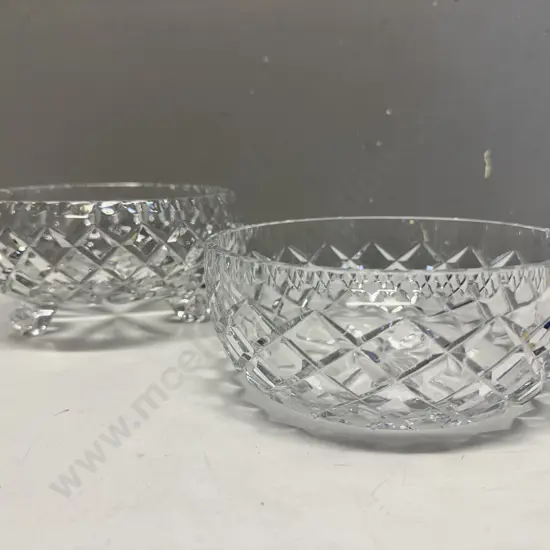 Vintage Crystal Bowls Including Tri Footed