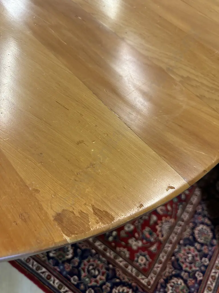 Kauri Oval Dining Table, Double Pedestal, H75 W203 D108cm With 8 Kauri Slat Back Dining Chairs Image 1++