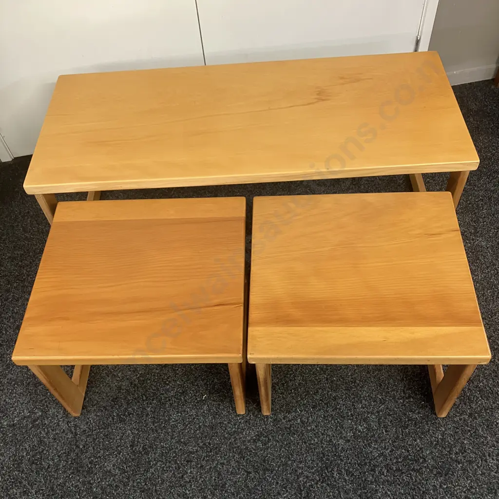 Kauri Nest Of Three Tables. H44 W122 D50cm Image 1++