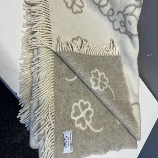 The Linen Collection 100% Wool Throw Made In Scandinava
