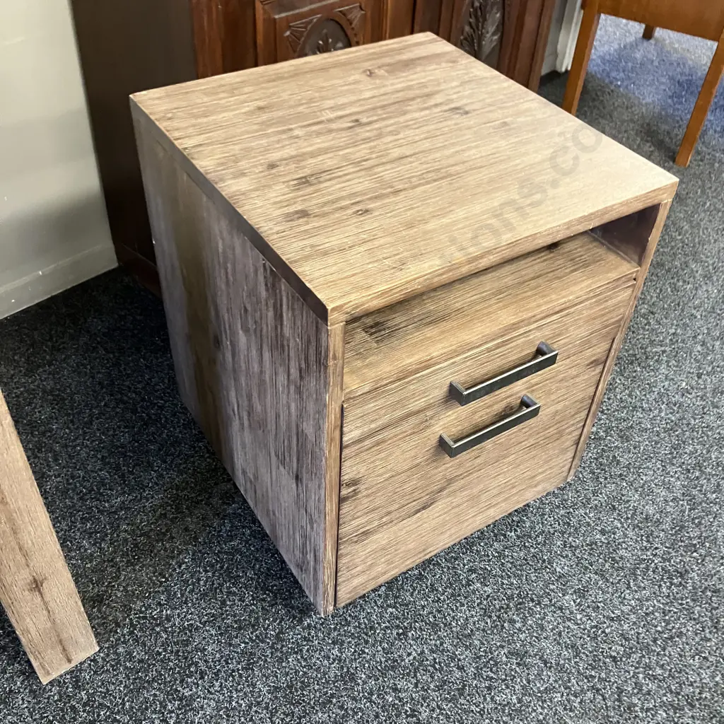 Ex Harvey Norman 3 Drawer Console Table / Desk (Soft Close Drawers) H76 W150 D60cm With A 2 Drawer Mobile Unit Image 1++