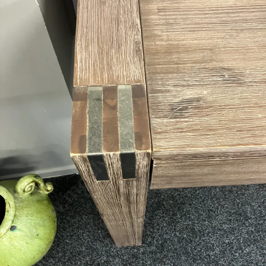 Ex Harvey Norman 3 Drawer Console Table / Desk (Soft Close Drawers) H76 W150 D60cm With A 2 Drawer Mobile Unit Image 1++
