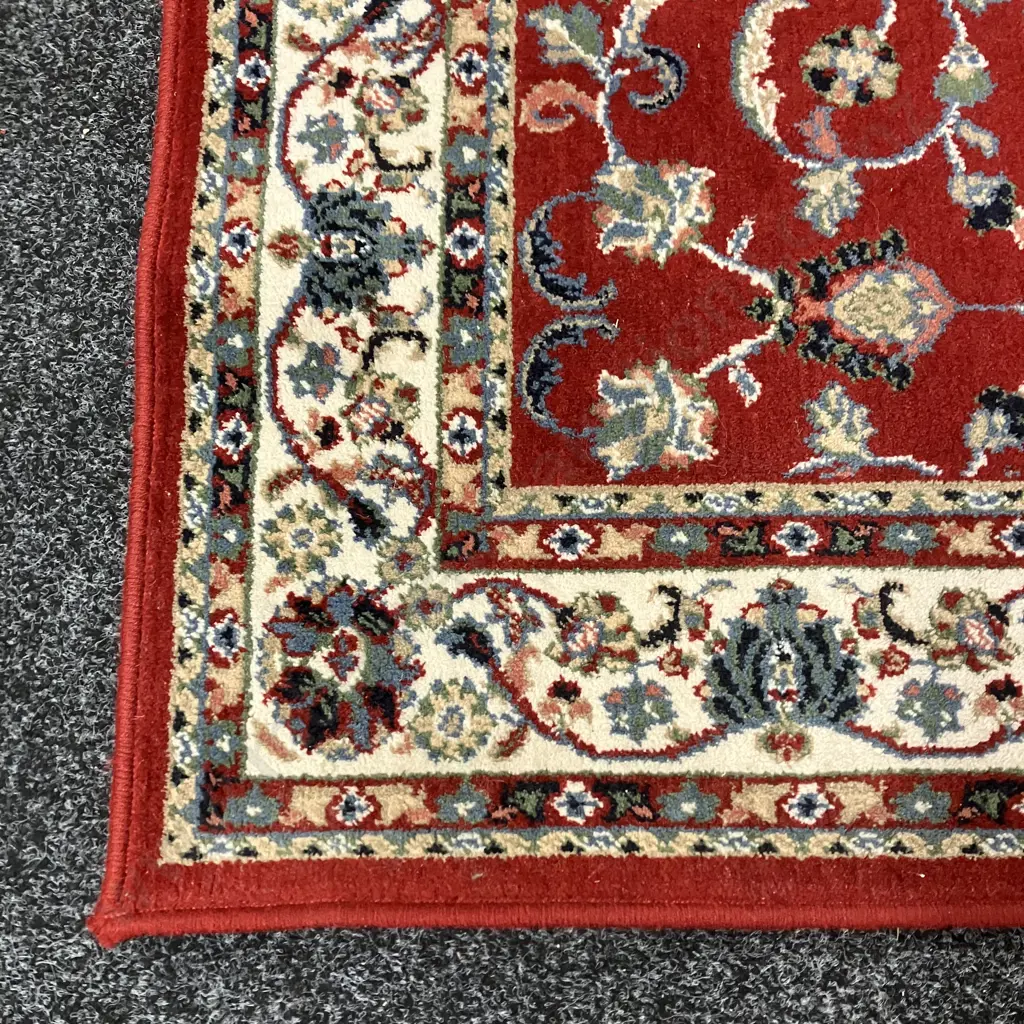 Floor Rug - Verona 100% Wool - Red / White / Blue Tones, 120 x 180cm Image 1++