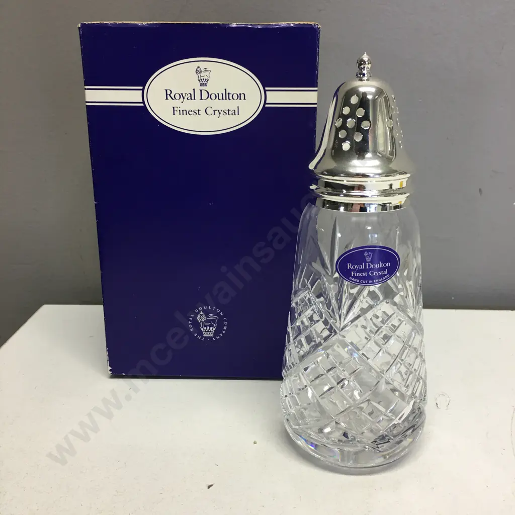Royal Doulton Finest Crystal Sugar Shaker, Boxed. H17.5cm Image 1++