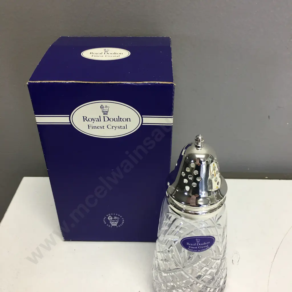 Royal Doulton Finest Crystal Sugar Shaker, Boxed. H17.5cm Image 1++