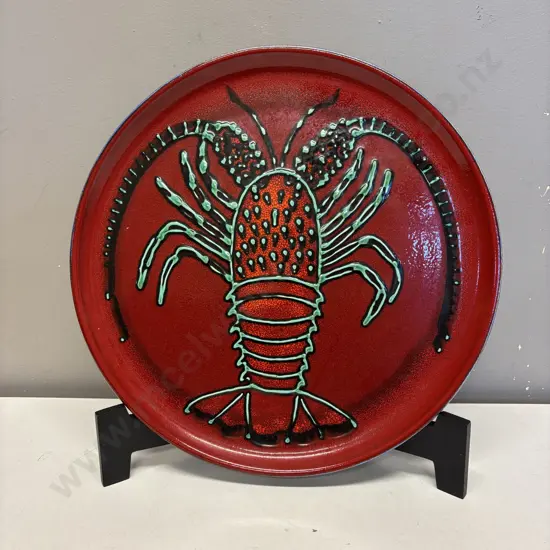Large Morris and James Matakana Pottery Lobster Platter Dia39cm