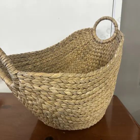 Water Hyacinth Double Handled Basket H47,W58cm.